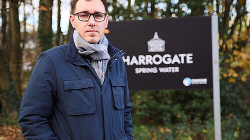 Tom Gordon stood outside the Harrogate Spring Water site