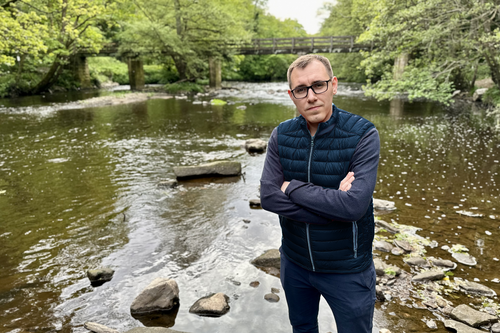 Tom Gordon stood by the River Nidd