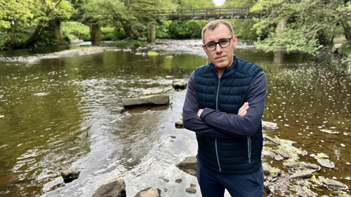 Tom Gordon stood by the River Nidd