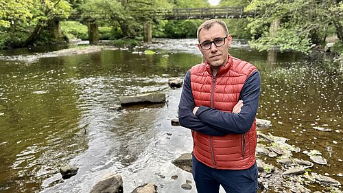 Tom Gordon stood by the River Nidd