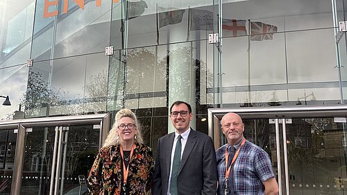 Tom Gordon outside Harrogate Convention Centre