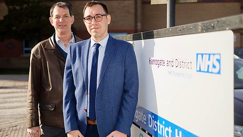 Tom Gordon outside Harrogate Hospital